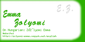 emma zolyomi business card